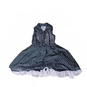 Girls' Polka Dot Dress with Lace Detail Size 5